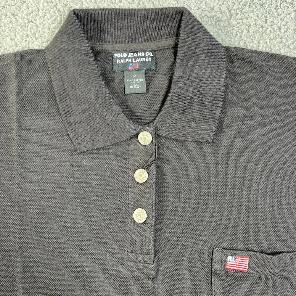 Polo Jeans Co Polo Shirt with Pocket American Flag Y2K‎ Women's M VTG NWT